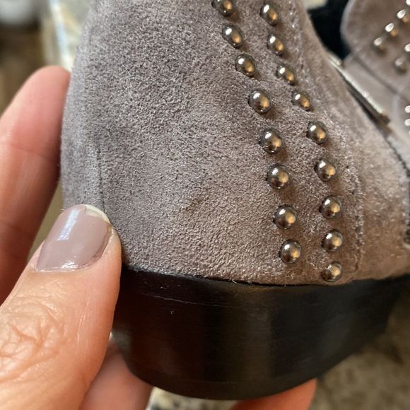 Annie Bing Low Charlie Gray Studded Suede Ankle Booties - Picture 14 of 16
